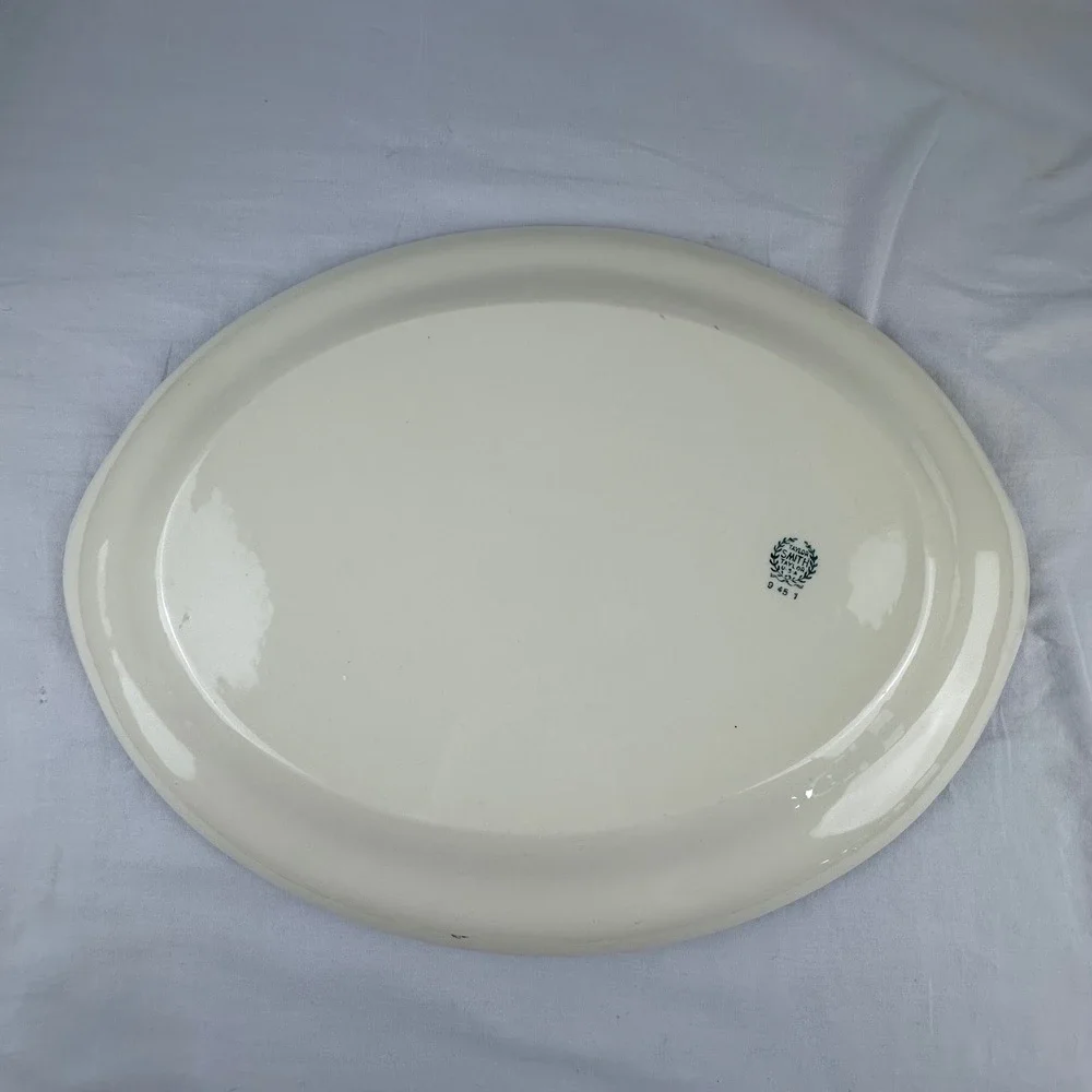 Vtg Taylor Smith Taylor TS&T Rosebud Platter‎ Gold Gilt 15 inch 1945 Ironstone